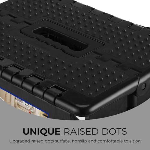 ACKO Folding Step Stool 13 inch Height Premium Heavy Duty Foldable Step Stools for Adults and Kids, Kitchen Plastic Small Collapsible Stepping Stool Hold Up to 300 LB Dot Black (1 Pack) - color: Dot Black, size: 13 Inch