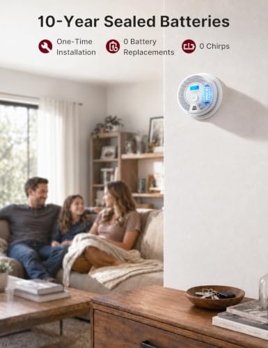 X-Sense Smoke Detector Carbon Monoxide Detector Combo, SC07, 3-Pack | 10-Year Sealed Battery (Not Hardwired), 2-in-1 Smoke & CO Detection, LCD Display, UL 217 & UL 2034 Certified - size: 3-Pack