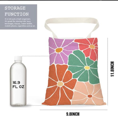 Retro Flower Car Trash Can, Car Trash Bag Hanging, Waterproof Cars Back Seat Hanging Organizer and Storage Trash Bags for Vehicle Travelling Camping - color: Flower03