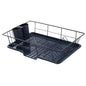 Sweet Home Collection Space-Saving 3-Piece Dish Drainer Rack Set: Efficient Kitchen Organizer for Quick Drying and Storage - Includes Cutlery Holder and Drainboard - Maximize Countertop Space, Navy - color: Navy