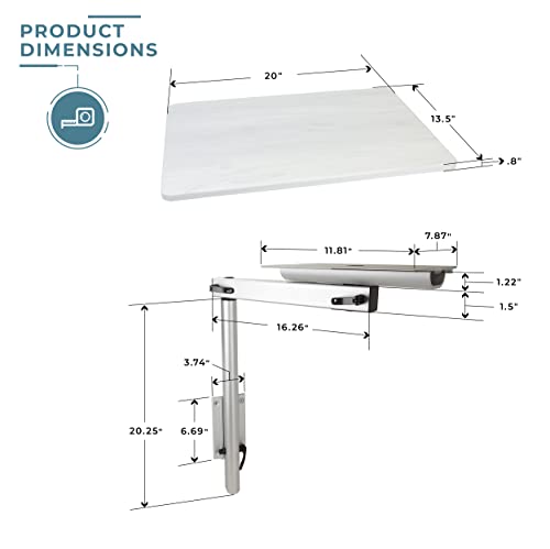 Manufacturers' Select ITC RV Side Table with MOD Table Leg System (Light Grey Shiplap Table Top w/Silver Table Leg) - color: Light Grey Shiplap Table Top W/ Silver Table Leg