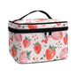 Comestic Bag for Women Strawberry Printed Makeup Brush Bag Exquisite Portable Travel Case for Toiletries Skin-Care Products with Versatile Uses - color: Strawberry