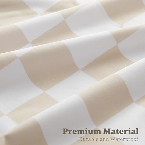 Ohocut Checkered 2 Pcs Large Travel Laundry Bags for Dirty Clothes, Aesthetic Trendy Waterproof Washable Laundry Bag with Handle for Travel, Gym, Swimming Pool, Beige - color: Beige