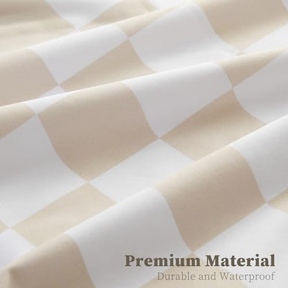 Ohocut Checkered 2 Pcs Large Travel Laundry Bags for Dirty Clothes, Aesthetic Trendy Waterproof Washable Laundry Bag with Handle for Travel, Gym, Swimming Pool, Beige - color: Beige