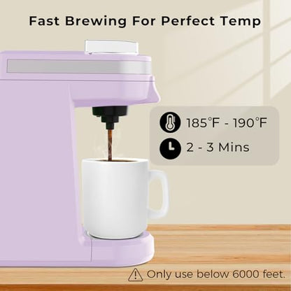 CHULUX Mini Coffee Maker for K Capsule, Single Serve Coffee Maker for One Cup Americano, Lightweight Pod Coffee Machine, Lavender - color: Lavender