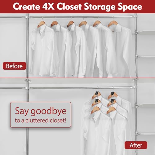 Latoxcaa Space Saving Hanger Hooks 30Pcs, Upgrade Heavy Duty Space Saver Hangers Connector Hooks for Clothes, Premium Hanging Closet Organizer for Dorm, Ganchos para Colgar Ropa, Black - size: 30 Pcs