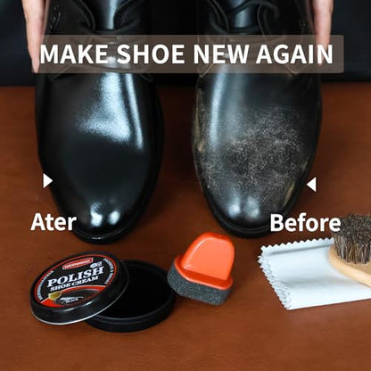 Black Brown Shoe Polish for Leather Mink oil Boot Care Shoe Shine Kit Saddle Soap Leather Conditoner Cream Clearner KitBirthday Gifts for Men Women