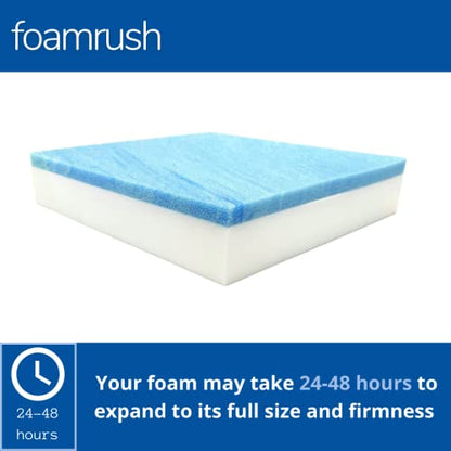 FoamRush 6" x 30" x 30" Gel Memory Foam Upholstery Square Cushion Medium Firm (Chair Cushion, Square Foam Dining Chairs, Couch, Sofa, Wheelchair, Seat Replacement, Rubber Padding) - color: Gel + High Density, size: 6" x 30" x 30"