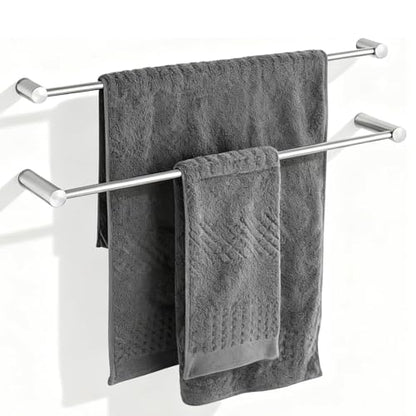 Towel Racks for Bathroom, NEWRAIN 30 inch Double Bath Towel Bar Wall Mounted, Stainless Steel Kitchen Towel Holder, Brushed Nickel Towel Rod Towel Rail Hange - color: Brushed Nickel, style: Double Bar