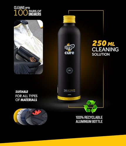 Crep Protect Shoe Protector Spray - CURE Kit - Premium Sneaker Cleaning Kit, with Brush, Solution, Microfibre Cloth and Reusable Pouch, Sneaker Care Kit & Cure Refill
