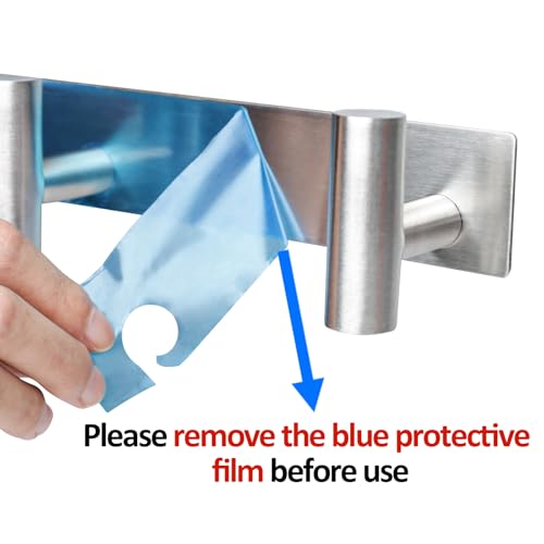 HUFEEOH T-Shaped Stainless Steel Coat Rack Wall Mount - 4 Heavy Duty Hooks for Bathroom, Mudroom Entryway, Durable Purse Hanger & Towel Rack - color: Silver, size: 1 Pack "T" shape 4 hooks