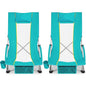 Romswi Compact High Back Beach Chair, Lightweight Low Seat Travel Chair, Beach Chair Fits in Suitcase, 400lbs Heavy Duty Folding Camping Chair with Cup Holder & Pocket, Green - color: Green - High Back