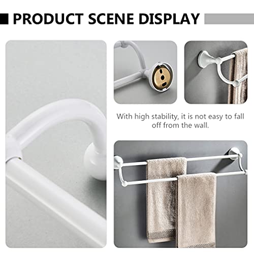 Angoily Wall Mounted Towel Rack Double Pole Bathroom Towel Holder with Shelf Bathrobe Holder and Storage Shelf for Wall 21.65 X 5.51 X 2.20 in 1 Pack
