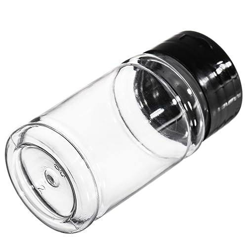 Tosnail 36 Pack 2.7 Oz Small Plastic Spice Bottles with Black Shaker Lids and Labels, Empty Plastic Jars with Lids, Seasoning Shaker Containers for Travel, Camping, Glitter, Gift, Party Favors - Clear