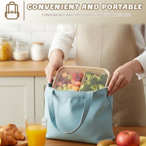 8 Pack 32oz Paper Lunch Box Bento Boxes, 2-Compartment Kraft Brown Paper Take Out Food Containers with Lids, Leakproof Microwave Safe, Disposable To Go Boxes for Picnic Office Catering, Transparent - color: Transparent Lid & Kraft Brown Box