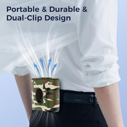 BARCHI HEAT Waist Fan,10000mAh Rechargeable Belt Clip Fan,5-Speed Portable Shirt Fan with 16000RPM Motor,Up to 30H Runtime,Hands-Free Cooling for Outdoor Work,Construction, Camping,Hiking