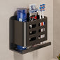 Black Wall-Mounted Toothbrush Holder, Aluminum Material Shower Shaver Storage Rack, No Drilling Required, Removable Toothpaste Storage Rack - size: Black double slot