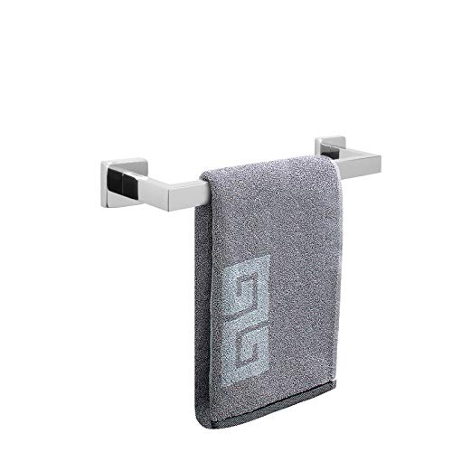 NearMoon Towel Bar, Bath Accessories Premium Thicken Stainless Steel Square Shower Towel Rack for Bathroom, Towel Holder Wall Mounted (1 Pack, Chrome Finish, 12 Inch) - color: Chrome Finish, size: 12 Inch