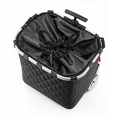 reisenthel carrycruiser Rhombus Black – Portable Shopping Trolley with Sturdy Aluminum Frame, Shoulder Strap and Removable mesh Inner Bag - Made of Water-Repellent Material. - color: Rhombus Black