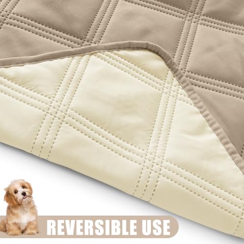Smiry Waterproof Dog Bed Cover Blanket 30x70, Soft Reversible Pet Blanket, Washable Leakproof Cats Dogs Couch Cover for Sofa, Couch, Furniture, Taupe/Beige - color: Taupe/Beige, size: 30x70 Inch