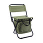 LEADALLWAY Fishing Chair with Cooler Bag Compact Fishing Stool Foldable Small Hunting Chair 12.2" Seat Depth,12.6" Seat Width - color: Green