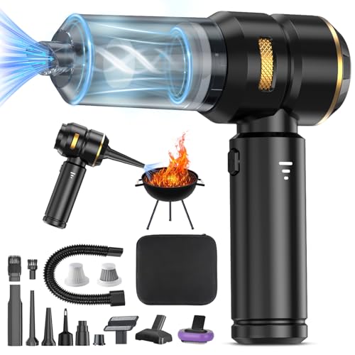 Cordless Handheld Car Vacuum, 22000Pa Strong Suction with Brushless Motor, HEPA Filter, Bonus Washable Metal Filter, 4-in-1 Kit with Air Blower, Type-C Rechargeable for Car Pet Home, Black - color: Black Gold