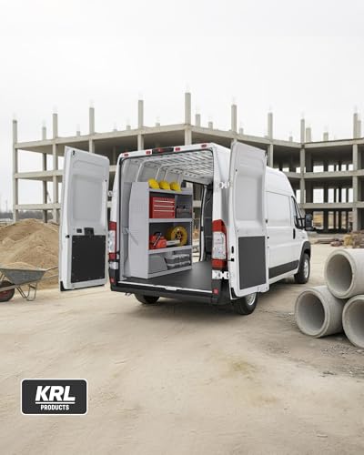 SV-5246 Steel Low/Mid/High Roof Van Shelving Storage System Fits Transit, GM, NV, Promaster, Sprinter and Metris, Contoured Shelving Unit, 52" W x 46" H x 13" D