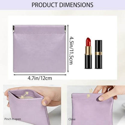YZRIZX 4PCS Makeup Bag for Purse, Small Pocket Cosmetic Bags for Travel, Portable Mini Purse Bag for Storage Coin, Jewelry, Cosmetic Accessories Organizer Pouch