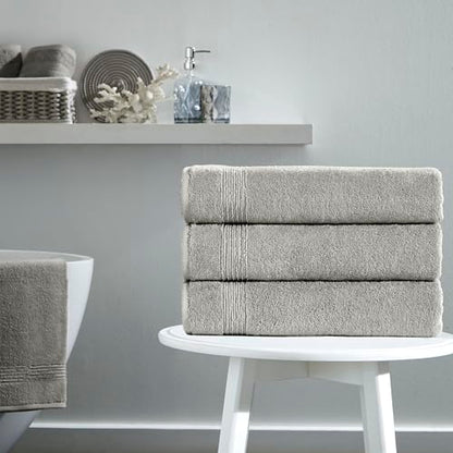 Ozdilek 4-Piece Bath Towels, 27x54 100% Turkish Cotton, Luxury Quick Dry, Extra Large, Fade-Resistant, Eco-Friendly, Spa Towel, Comfortable (Light Brown) - color: Light Brown