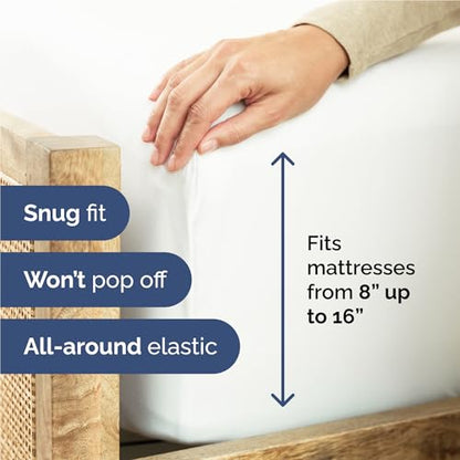 Full 6 Piece Sheet Set - Comfy Breathable & Cooling - Ultra Soft Hotel Luxury Bedding Set with 8-16 Inch Deep Pockets - 1 Flat & 1 Fitted Sheet & 4 Pillowcases - Cozy, Wrinkle Free & Easy Care - White - color: 01 - White, size: Full