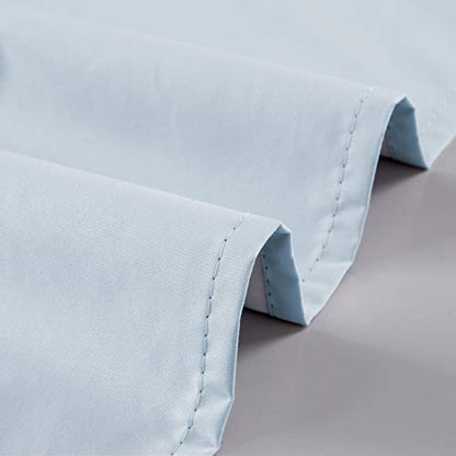 Diamond Home Linens Set of 2 100% Blackout Insulated Rod Pocket Kitchen Curtain Tiers for Small Windows 27" W x 24" L-Light Blue - color: Light Blue, size: 27"W x 24"L (Pack of 2)