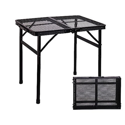 Portable Small Folding Table, Metal Camping Grill Table for BBQ, Picnic & Patio, Lightweight Foldable Outdoor Side Table, 23” x 15” - size: 2ft