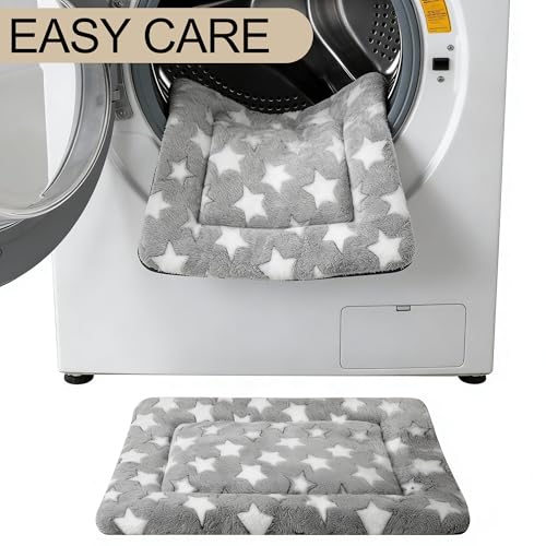 Dog Crate Mat, 4 Piece Reversible Pet Bed, Polyester, Machine Washable, Small Dogs & Cats, Rectangular(Gray Star, 30" L x 20" W x 1.5" Th) - color: Grey Star-4pcs, size: 30"L*20"W*1.5"Th