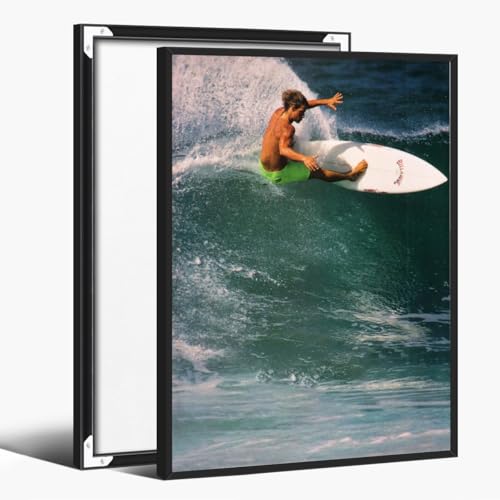 Vintage Surfer Wall Art 1990 Surf Contest Poster Print Summer Beach Canvas Posters Retro Room Decoration Aesthetic Surfer Artwork for Beach Lovers 12x18inch black framed - color: style-2, size: 12.2L" x 18.2W"