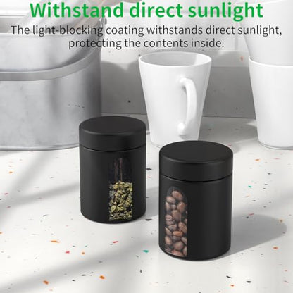Urekt Glass Storage Jar (4 oz), 2 Pack Premium Food Grade Visual Container with Child Resistant Cap, Small Waterproof Bottle Multipurpose Container for Coffee Beans Nuts Teas Spices(120ml) - size: 2 Pack 4 oz