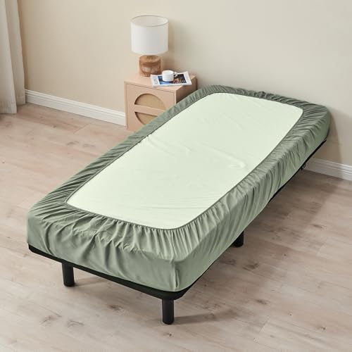 Kingnex 30x75x9 RV Bunk Sheets Set for Narrow Twin Bed Soft Brushed 1800 Microfiber 3 Piece Bedding Set Includes 1 Cot Size Fitted Sheet 1 Flat Sheet 1 Pillowcase Cot Sage - color: Sage, size: Cot 30x75 RV Bunk Set
