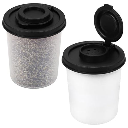 Accmor Salt and Pepper Shakers, 3oz Salt Shaker to go Moisture Proof Salt Pepper Shakers Spice Container Dispenser for Camping Picnic Lunch Boxes Travel Kitchen - color: Black