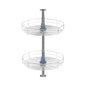 Dowell 18" Round Lazy Susan, 2 Shelves, Kitchen Wall Corner Cabinet Organizer (Chrome 4001 360D) - size: Wall Cabinet Round Shape Dia.18" Full Circle