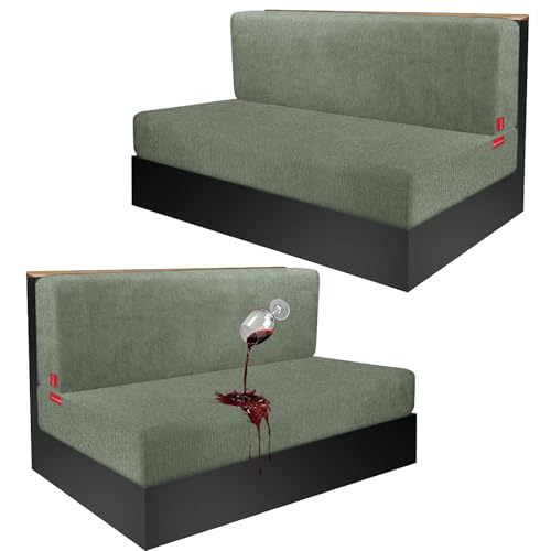 Waterproof RV Dinette Cushion Covers - Stretch Seat Slipcover, Washable RV Couch Cover Designed for Camper Car Bench (Loveseat 2 Backrest Cover & 2 Bench Cover, Green) - color: Green, size: Loveseat 2 Backrest Cover & 2 Bench Cover