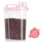 Pet Dog Cat Food Storage Container 5 to 7 lbs with Can Cover and Mixing Spoon, Airtight Pet Food Storage Dispenser with Large Spout & Measuring Cup for Kibble Dog Treat Bird Seed Container -Pink - color: Pink 6Qt