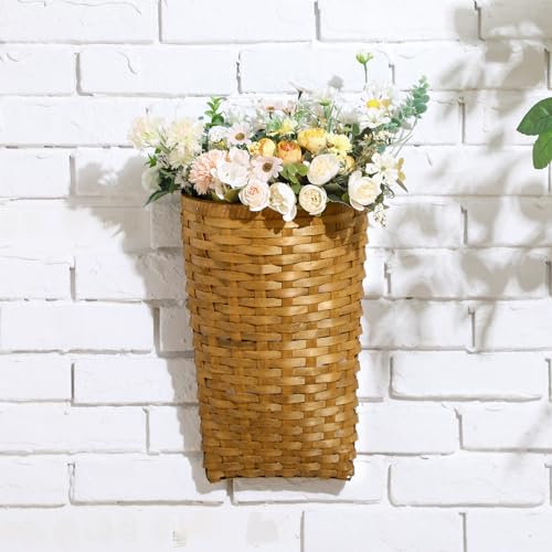 Domensi 15.5 x 10 x 7.5 Inch Front Door Basket Woven Wall Hanging Basket Hanging Storage Decor Farmhouse Decor Crafting DIY for Front Door(15.5 x 10 x 7.5 Inch,Classic Style)