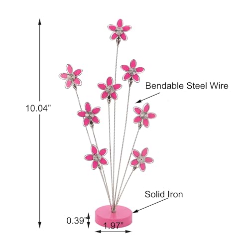 8-Branch Family Tree Picture Frame Holder, Card Photo Clips Holder Desk Stand for Memo Paper Note Photo Christmas Wedding Card Display (Rose Red Flower) - style: peach blossom