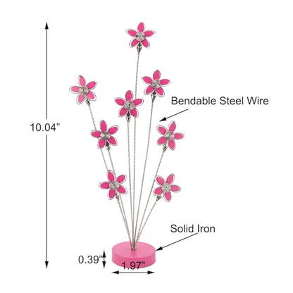 8-Branch Family Tree Picture Frame Holder, Card Photo Clips Holder Desk Stand for Memo Paper Note Photo Christmas Wedding Card Display (Rose Red Flower) - style: peach blossom