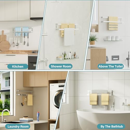 Alise Double Towel Bar, 32" Towel Racks for Bathroom Wall Mounted SUS304 Stainless Steel, Quick Drying Bathroom Towel Holder, Long Heavy Duty Towel Hanger, Polished Chrome - color: Polished Chrome, size: 32-inch