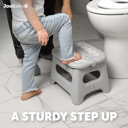 Lock 'n Step 8.6” Folding Step Stool for Toddler Potty Training, Holds Adults up to 200 lbs – Safety Lock Prevents Pinching - Jool Baby | Slip-Resistant Surface for Toddlers & Adults – Holds Up to 200 lbs