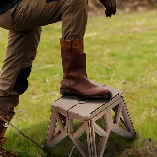 Tactical Folding Step Stool Portable Small Chair Collapsible for Kitchen,Hiking Stool Backpacking, Camping, Fishing and Hunting (Black) - color: Black