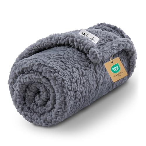 Luciphia Premium Fleece Dog Puppy Blanket Soft Pet Sherpa Calming Cat Blanket Throw for Small Medium Dog Cat(Grey,30x20 inches) - color: Grey, size: 30x20 inches