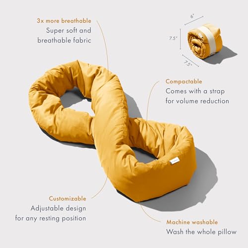 Huzi Infinity Pillow - Travel Neck Pillow - Versatile Soft 360 Support Scarf - Machine Washable - Home Travel Flight Road Trips Airplane Sleeping (Ochre Yellow) - color: Ochre Yellow