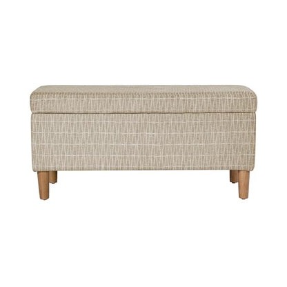 HomePop Malmo 36" Storage Bench - Tan Geometric Pattern - color: Tan Geometric Pattern