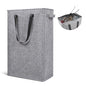 Odonata Slim Laundry Hamper Handles Collapsible Laundry Basket Thin Dirty Clothes Basket Narrow Laundry Bag Foldable Dirty Hamper 45L (Heather Grey) - color: Heather Grey